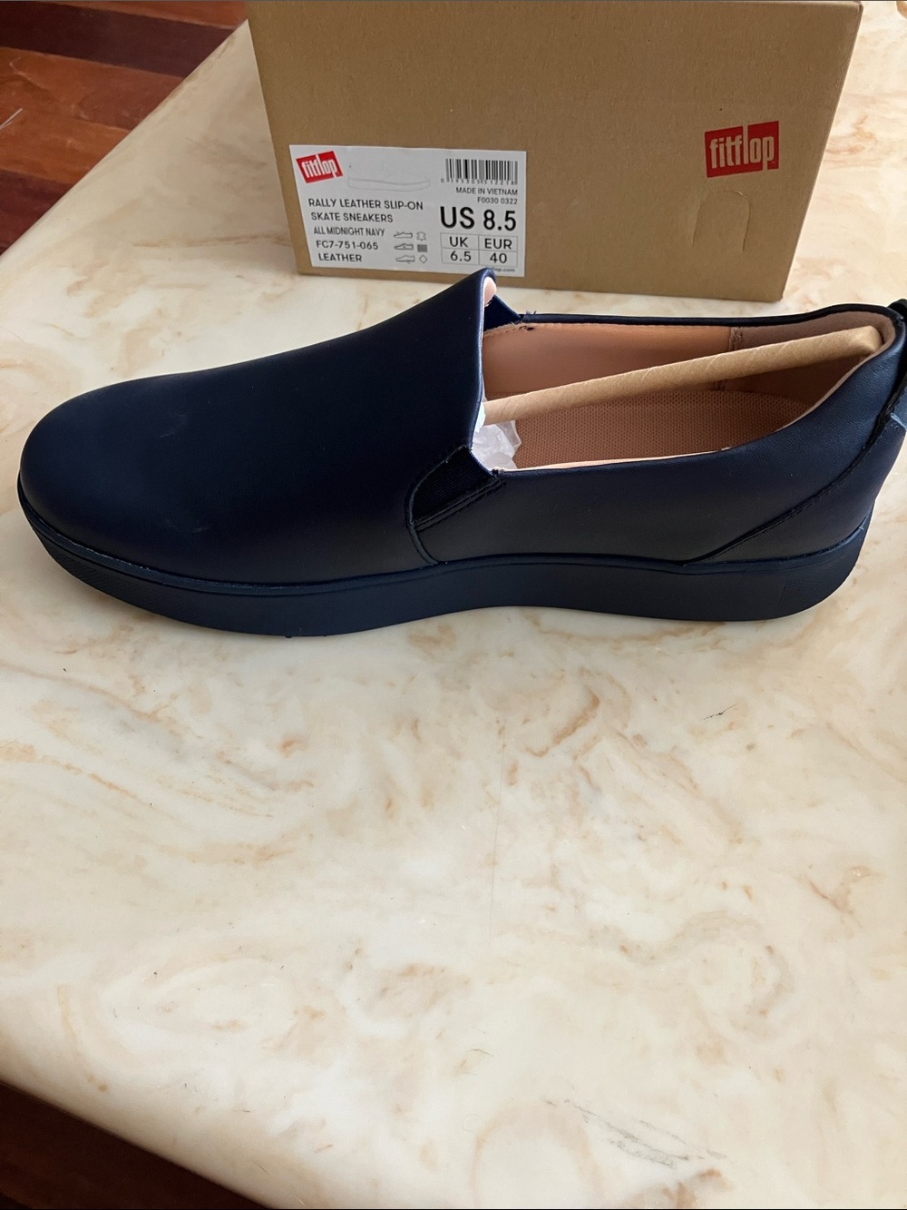Fitflop Women’s Slip-On Loafers in Navy Blue - Picture 2 of 3